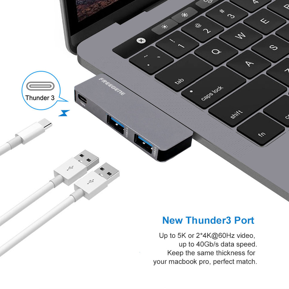 Hub USB de alumínio para MacBook Pro / Air