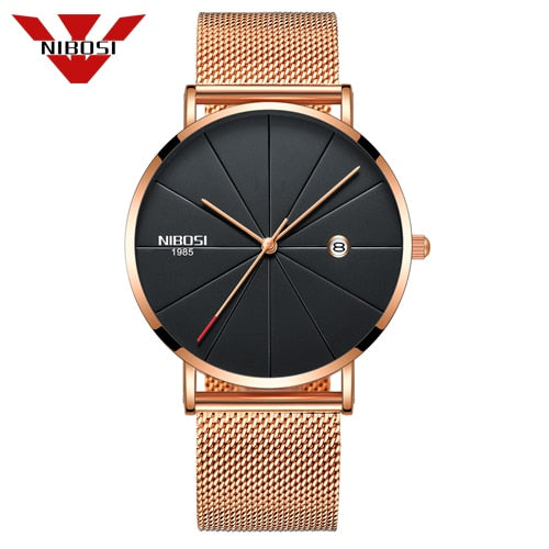 Relógio NIBOSI® Minimalista Luxo - Ultra Fino - ORIGINAL
